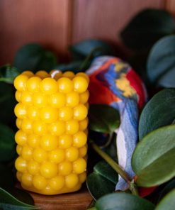 Round Bobbly Tube Beeswax Candle – 7 cm high