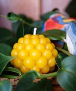 Round Bubble Beeswax Candle – 5 cm high